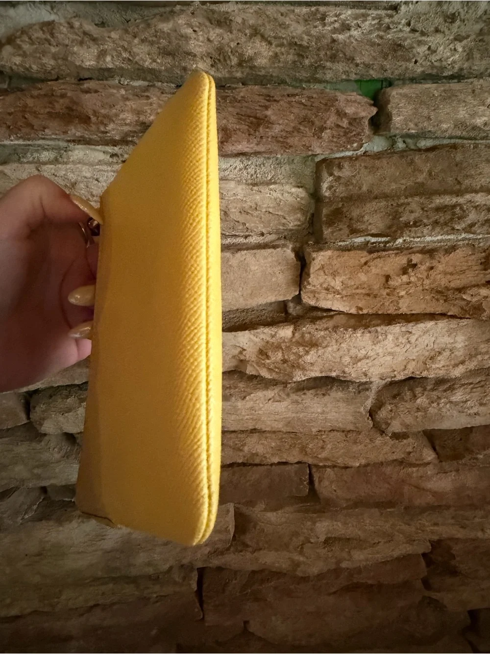 Coach Yellow Leather Zip Wristlet Clutch Wallet with Detachable Strap